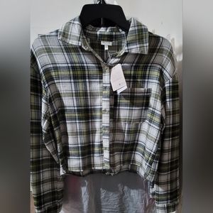 Juniors crop Flannel